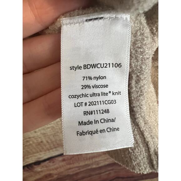 Barefoot Dreams CozyChic Ultra Light Hi Lo Cardigan Shawl Pointelle Sweater L/XL - Picture 9 of 14